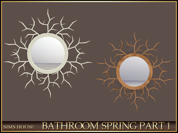 Sims 4 — Sims House ROUND MIRROR BRANCHES | BATHROOM SPRING PART 1 by Sims_House — BATHROOM SPRING PART 1