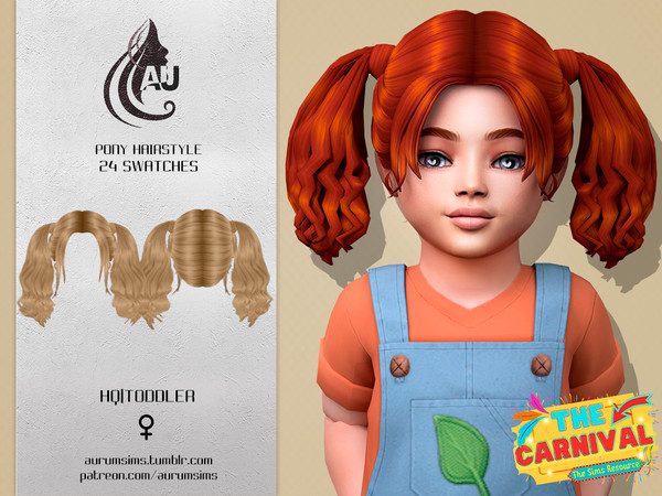 Sims 4 — The Carnival - Pony - Hairstyle (Toddlers) by AurumMusik — New maxis match parted in the middle hairstyle with