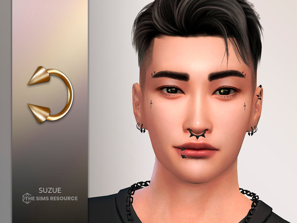 Sims 4 — Spike Lip Piercing by Suzue — New Mesh (Suzue)