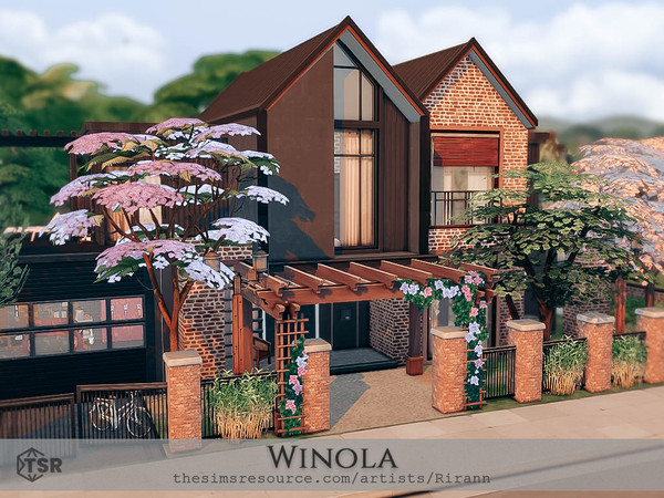 Sims 4 — Winola - No CC by Rirann — Winola is a cozy cottage for a middle sim family with a patio on the outside