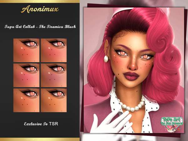 Sims 4 — TuPu Art Collab - The Tiramisu Blush by Anonimux_Simmer — - 6 Swatches