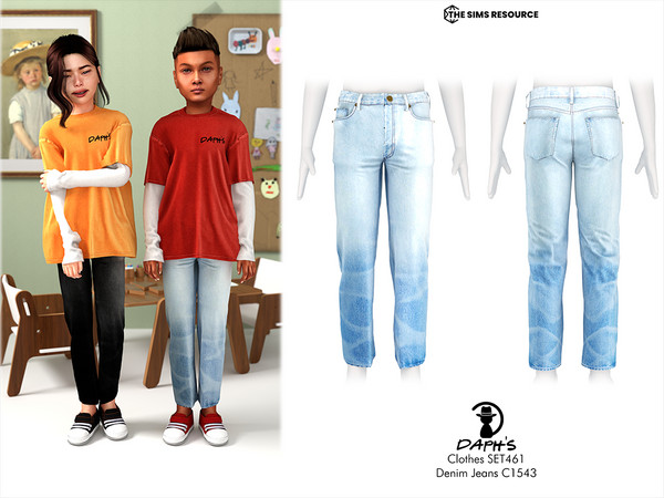 Sims 4 — Clothes SET461 - Denim Jeans C1543 by Daph's — 10 Swatches
