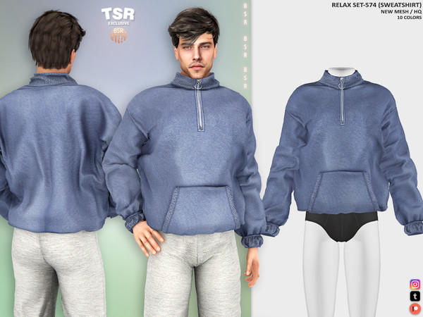 Sims 4 — RELAX SET-574 (SWEATSHIRT) BD1475 by busra-tr — 10 colors Adult, Elder, Teen, Young Adult