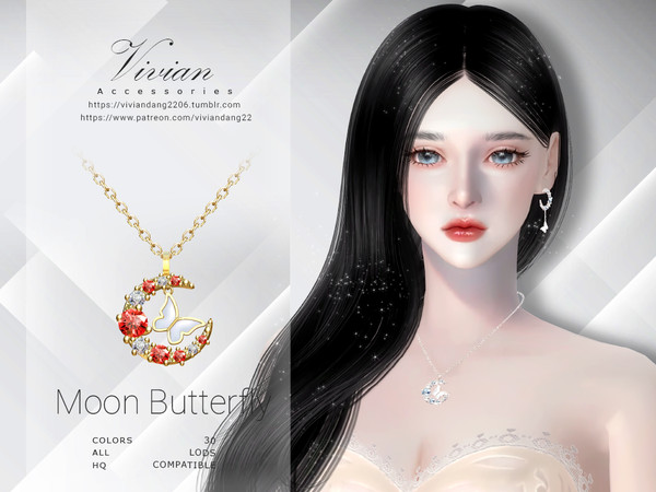 Sims 4 — Moon Butterfly - Necklace by VivianDang — - All new meshes