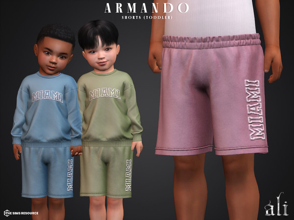 Sims 4 — ARMANDO shorts (toddler) by ali1 — Miami Letter Graphic Shorts