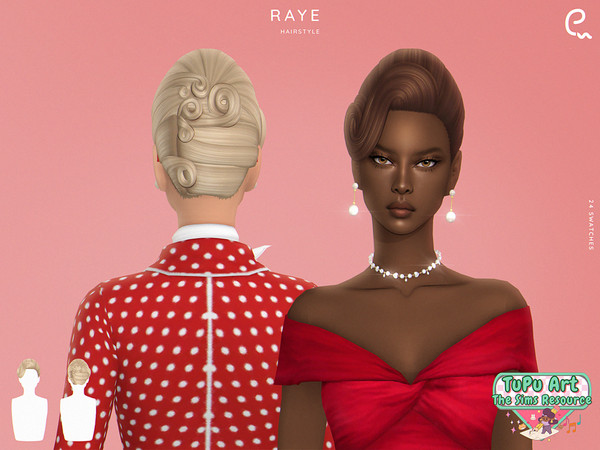 Sims 4 — TuPu Art Collab - Raye Hairstyle by Enriques4 — New Mesh