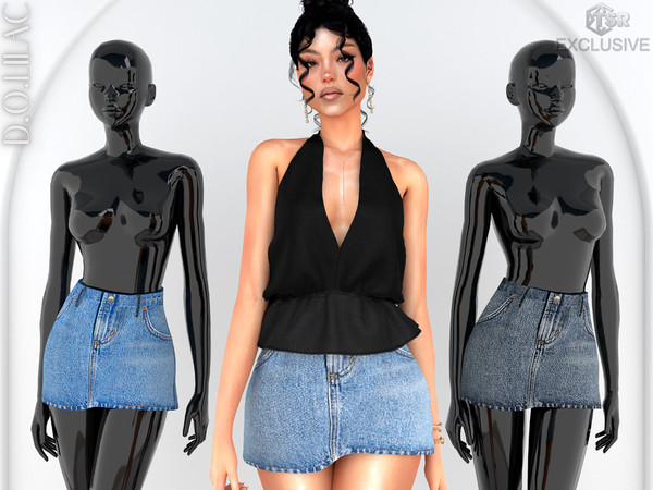 Sims 4 — Denim Mini Skirt DO0768 by DOLilac — Custom thumbnail