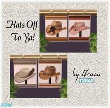 Sims 2 — Hats Off To Ya! by iZazu — This Set includes 4 paintings which can be found under the "Grilled Cheese"