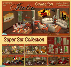 Sims 2 — Italia Superset Collection by Simaddict99 — Wonderful European style living and dining room set. Collection