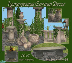 Sims 2 — Romanesque Garden by Simaddict99 — Beautiful and romantic decor for gardens, patios and parks. Set consists of 2