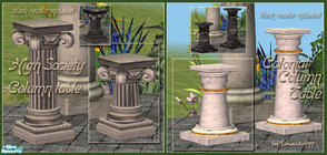 Sims 2 — Column Display Tables by Simaddict99 — 2 more styles of column display tables. These will look perfect in a
