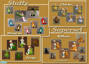 Sims 2 — Stuffy Superset by Simaddict99 — All my stuffed toys for your Sim kids in one superset. 4 new meshes: kitten,