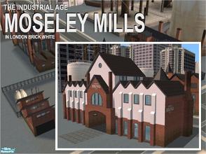 Sims 2 — Moseley Mills (in white) by Cyclonesue — Part of my Industrial Age series. A disused mill ready for conversion