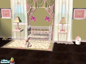 Sims 2 — Shabby Chic baby girl nursery set1 by kristiemi — Done in 2 coordinating toile and floral fabrics, this nursery