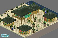 Sims 1 — Tiki Town by frisbud — For the July 2006 FA Theme -- Tropical Paradise. Welcome to Tiki Town, Vacation Island's
