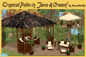 Sims 2 — Tropical Patio - Java & Cream by Simaddict99 — dark, java brown and creamy cotton recolor of my Tropical