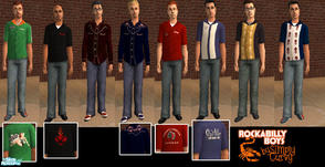 Sims 2 — Rockabilly Boys by SIMplyCurvy — Retro inspired bowling and western shirts for your rockabilly boys. All meshes