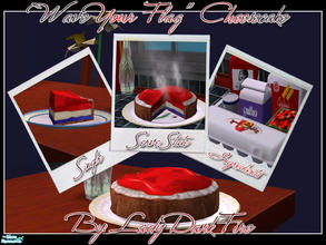 Sims 2 — Food Choice: "Wave Your Flag" Cheesecake by Lady Darkfire — Three cheers for the red, white, and blue!