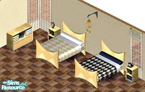 Sims 1 — CK Lovebed set by STP Carly — Includes: Beds(2), Endtable, Dresser