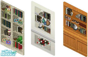 Sims 1 — Wall Unit Bookcases by STP Carly — Includes: Wall Unit Bookcases(3)