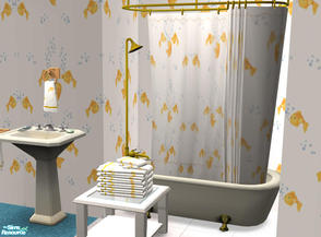 Sims 2 — Shower Curtain Fish Gold by DOT — Goldfish Cove. Shower Curtain Fish Gold *see recommended* Sims 2 by DOT of The