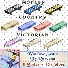 Sims 1 — Window Seat Set by Raveena — Includes: Window Seats (10)