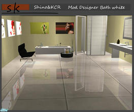 Sims 2 — Modern Designer Bathroom White by ShinoKCR — matching Recolors in white, Coffeetable black to match the Meshset
