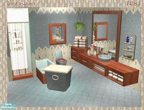 Sims 2 — Sanita Crissie TC83 by Eisbaerbonzo — Simtomatic\'s Sanita bathroom in Crissie\'s TC83 textures. Warm woods,
