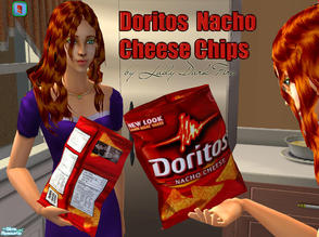 Sims 2 — Food Choice: Doritos Nacho Cheese Chips by Lady Darkfire — Toss away the generic stuff and turn up the volume of