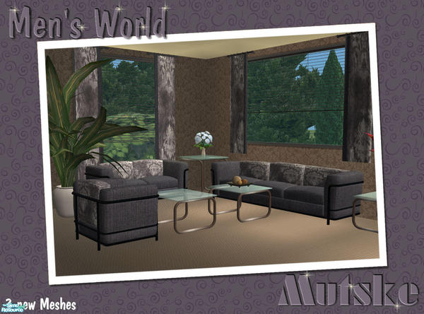 Sims 2 — Men's World Part I by Mutske — Recolors of the Base Game, Carmen Curtain Set Recolors, and 3 new meshes.