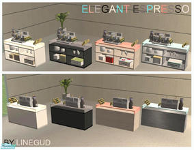 Sims 2 — Elegant Espresso  by linegud — A modern update of the community espresso bar.... Countertops and counterfinish