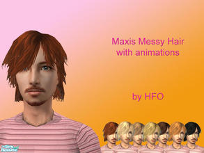 Sims 2 — Maxis Messy Hair With Animations by Hellfrozeover — I always liked this mesh and it always drove me mad how