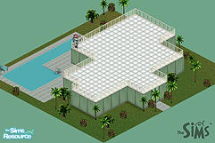 Sims 1 — The Glass House by ladytimedramon — For the Sim with absolutely nothing to hide. Even the bathrooms are glass!