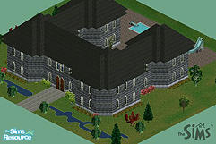 Sims 1 — The Castle on the Hill by ladytimedramon — Surrounded by a protective moat, this castle waits for Sim Royalty.