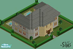 Sims 1 — Stone and Stucco Chalet by ladytimedramon — The outside design is based on a house I pass every day. The front