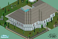 Sims 1 — Metallica Mansion - Unfurnished Version by ladytimedramon — Where do heavy metal rockers live? In metal houses,