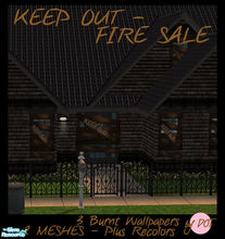 Sims 2 — Keep Out Fire Sale by DOT — Keep Out Fire Sale Bored. Boards for Windows and Doors. Sims walk through Door