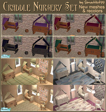 Sims 2 — Craddle Nursery Superset by Simaddict99 — Medieval/famers\'s craddle nusery set and recolors