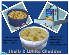 Sims 2 — Food Choice: Shells & White Cheddar by Lady Darkfire — Shell-shaped pasta covered with a White Cheddar