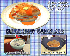 Sims 2 — Food Choice: Blueberry Pancakes by Lady Darkfire — Tiny, plump blueberries stud these delicious pancakes and