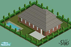 Sims 1 — Mansion in Miniture by ladytimedramon — Shown from the back view - the front is even nicer. The elegance of an