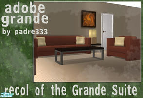 Sims 2 — Adobe Grande Livingroom by Padre — A recolour of the Grande Suite, this in a brick red and wenge coloured