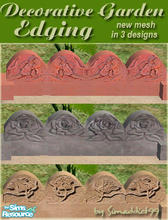 Sims 2 — Decorative Garden Edging by Simaddict99 — decorative, low edging that's perfect for flowerbeds. Comes in 3