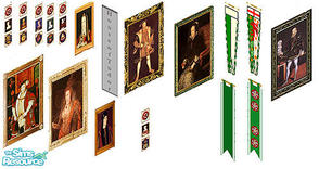 Sims 1 — Tudor Set by carriep — Includes: Paintings (14), Pennants(2)
