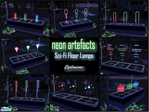 Sims 2 — Neon Artefacts (Floor Lamps) by Cyclonesue — Strange and mysterious artefacts from a distant galaxy. Probably