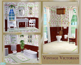 Sims 2 — Vintage Victorian Bathroom by Cashcraft — This Vintage Victorian Bathroom, features a porcelain Roman tub, a
