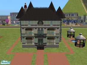 Sims 2 — Fairytale Victorian by c_literati — Roomy Victorian on a larger small-sized lot, with two driveways.