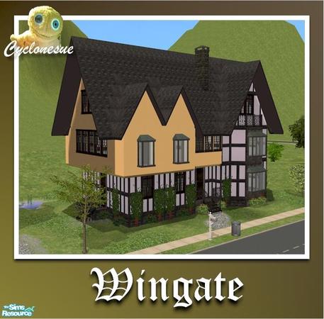 Sims 2 — Wingate by Cyclonesue — A good-sized family home on a tiny plot. Completely UNFURNISHED. 4-5 bedrooms, attic,