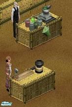 Sims 1 — Tiki MM Food Counters Set by MissMokie — Includes: Food Counters (2)