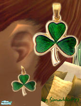 Sims 2 — Shamrock Jewellry Set - Earings by Simaddict99 — Shamrock earings. requires mesh, see link below.